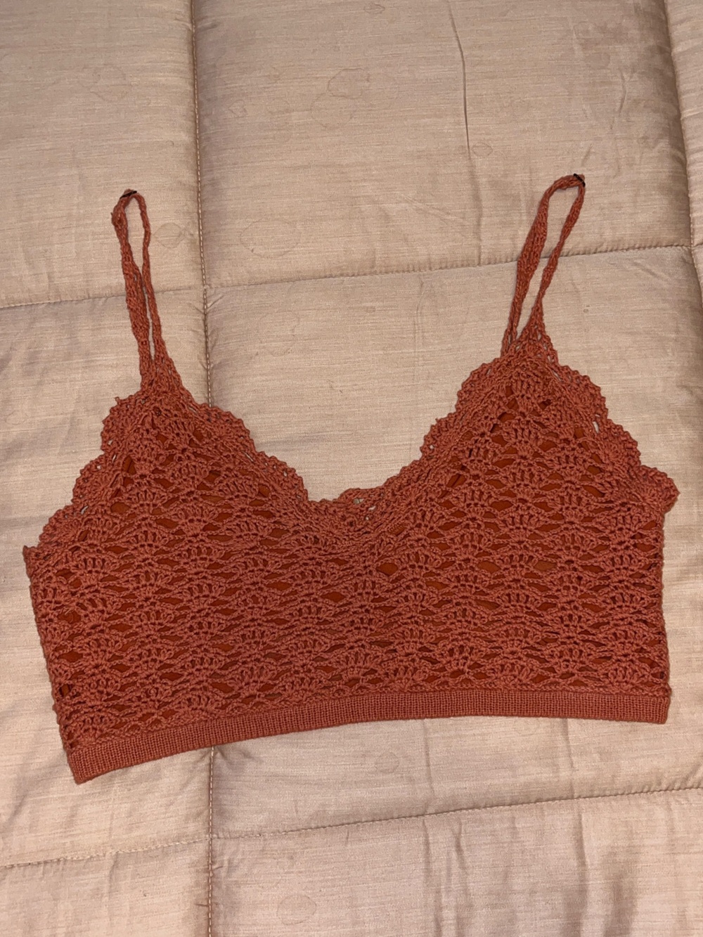 Forever 21 Crochet Bralette in Rust